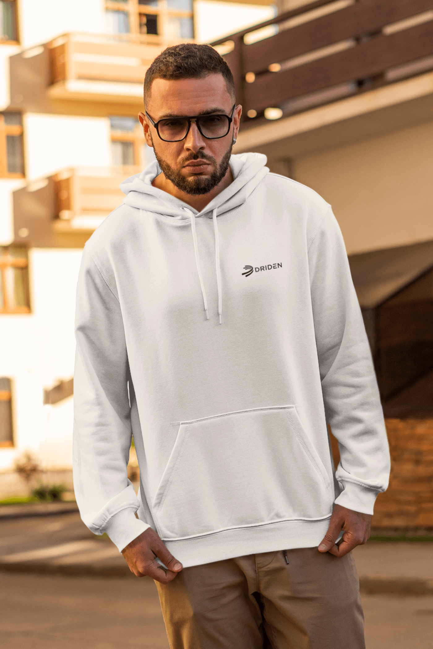 White hoodie in store outlet